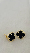 Aretes de Flor Clover oscura 10k