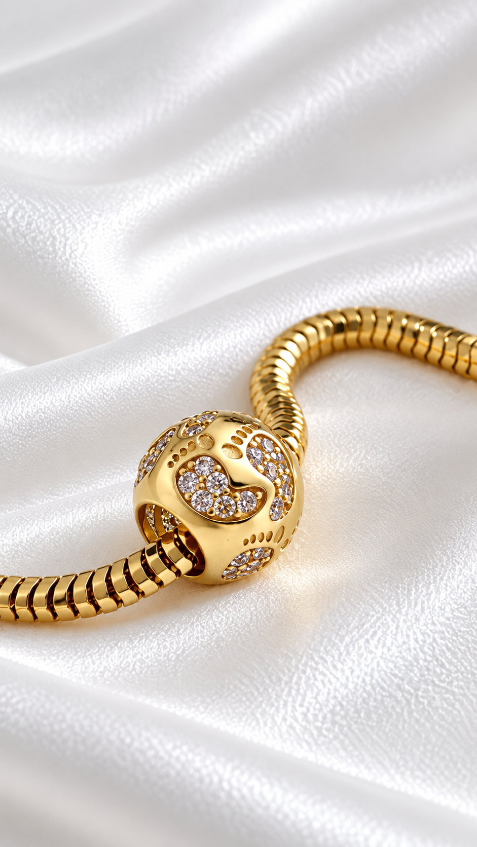 Charm de Huellas de Pies de 10k – 10k Gold Footprints Charm