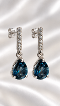 Aretes con Topacio Azul de Londres de Plata 925 – 925 Sterling Silver London Blue Topaz Earrings