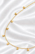 Tobillera con Corazones Colgantes de 14k – 14k Gold Heart Charm Anklet
