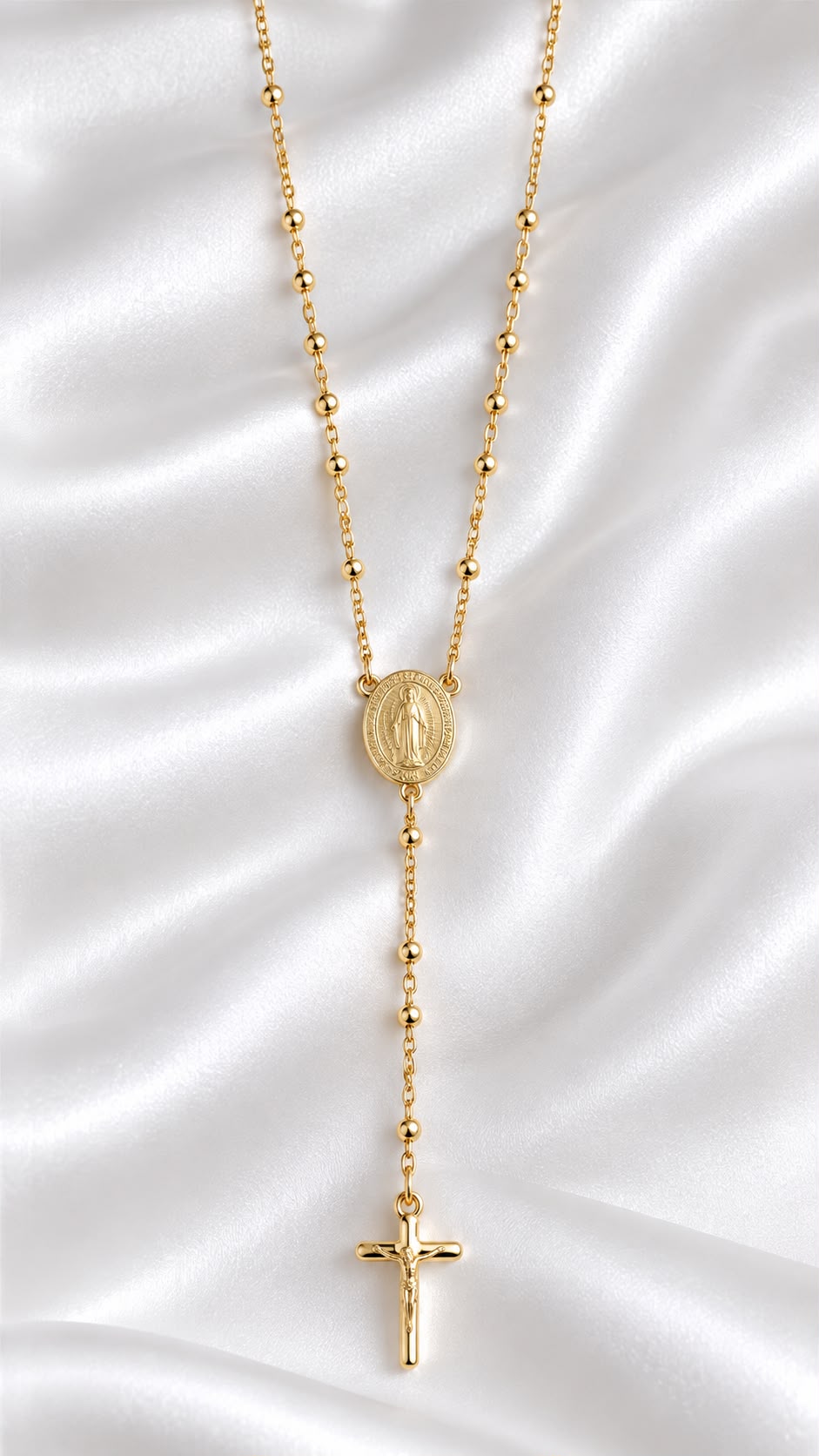 Rosario de 10k – 22 Pulgadas – 10k Gold Rosary Necklace (foto 2)