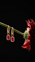 Aretes de plata con Rubí
