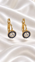 Aretes Ojo Turco con Circonias de 14k – 14k Gold Evil Eye CZ Earrings