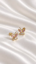Aretes Mariposa de 14k – 14k Gold Butterfly Stud Earrings
