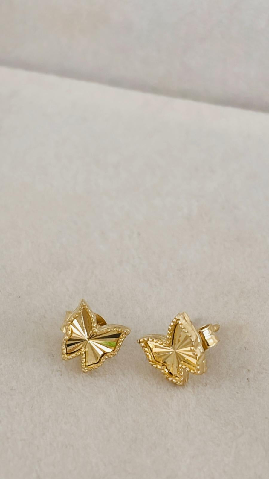 Aretes de mariposa 14k