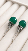Aretes de plata con Ónix verde