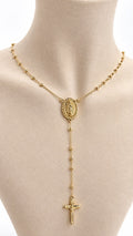 Rosario de 10k – 22 Pulgadas – 10k Gold Rosary Necklace