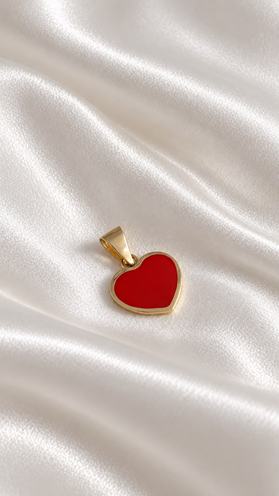 Dije de Corazón Rojo de 10k – 10k Gold Red Heart Pendant