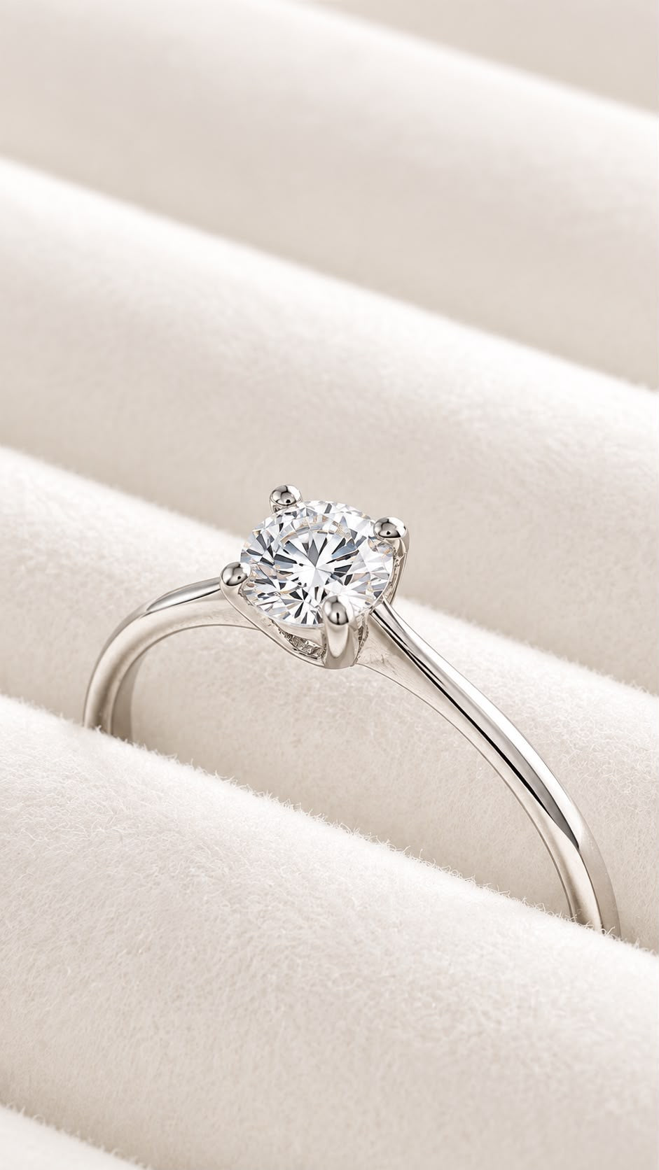 Anillo de plata con diamante de laboratorio