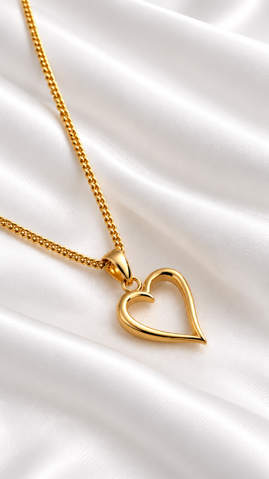 Dije Silueta de Corazón de 10k – 10k Gold Open Heart Pendant