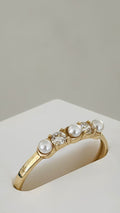 Anillo combinado con Perlas y sirconias 14k