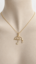 Cadena con Dije de Sombrilla de 14k – 14k Gold Umbrella Necklace
