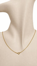 Cadena estilo Paper Clip Martillada de 14k