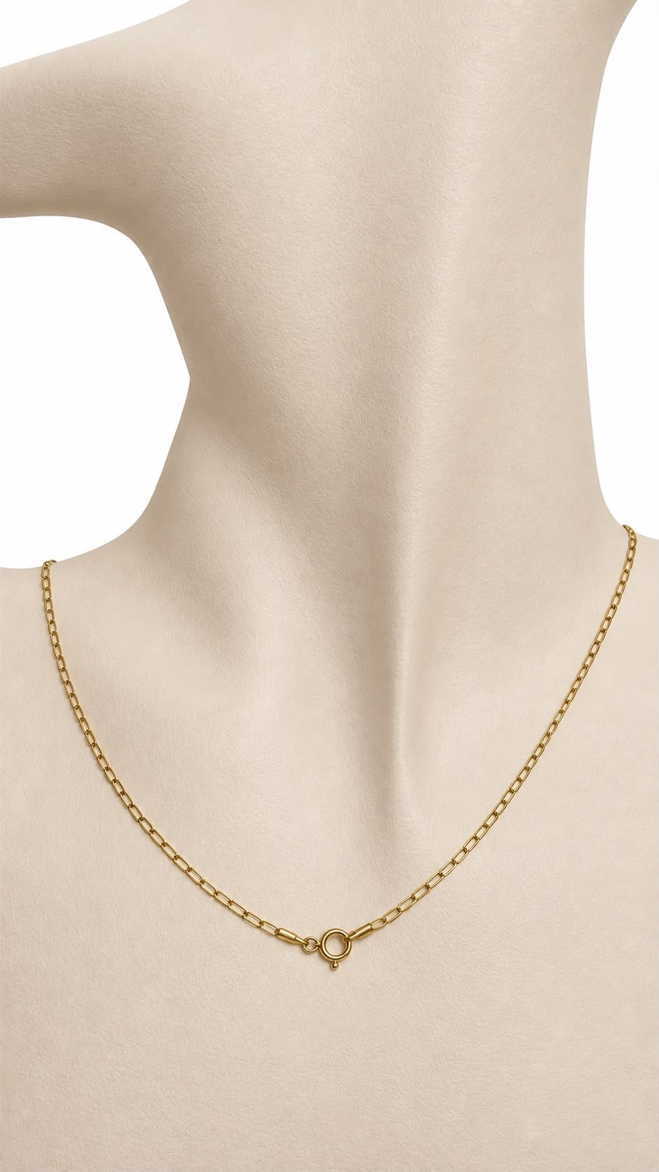 Cadena estilo Paper Clip Martillada de 14k