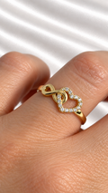 Anillo de Infinito y Corazón de 10k – 10k Gold Infinity Heart Ring