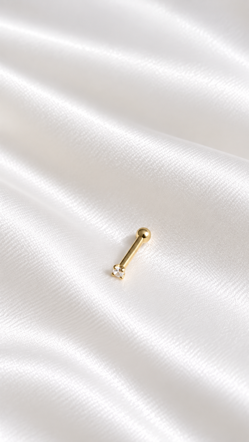 Piercing de Cartílago Punto de Luz de 14k – 14k Gold Solitaire Cartilage Stud