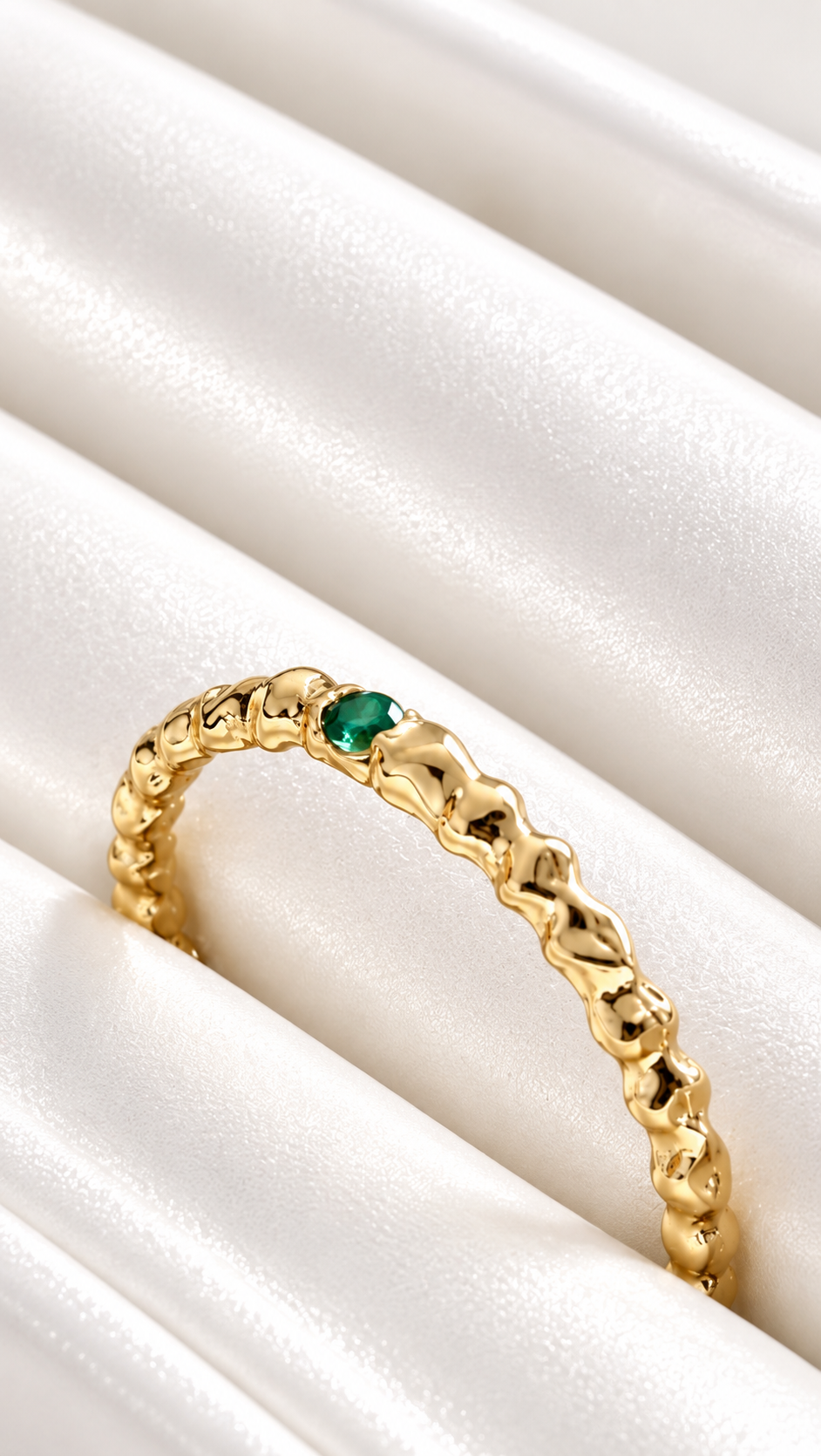 Anillo con Esmeralda Natural de Plata 925 – 925 Sterling Silver Emerald Ring