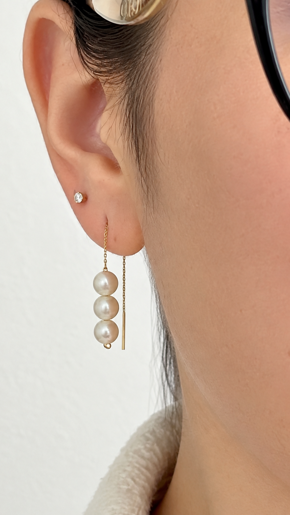 Aretes de perlas de 14k