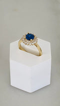 Anillo con piedra Azul 10k