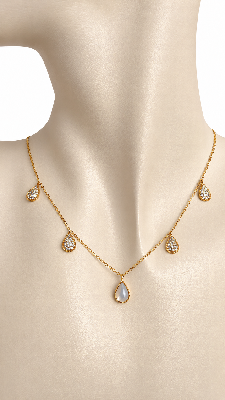 Cadena con Colgantes de Madre Perla de 14k – 14k Gold Mother of Pearl Necklace