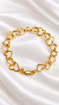 Pulsera de Corazones de 14k – 8 Pulgadas – 14k Gold Heart Bracelet