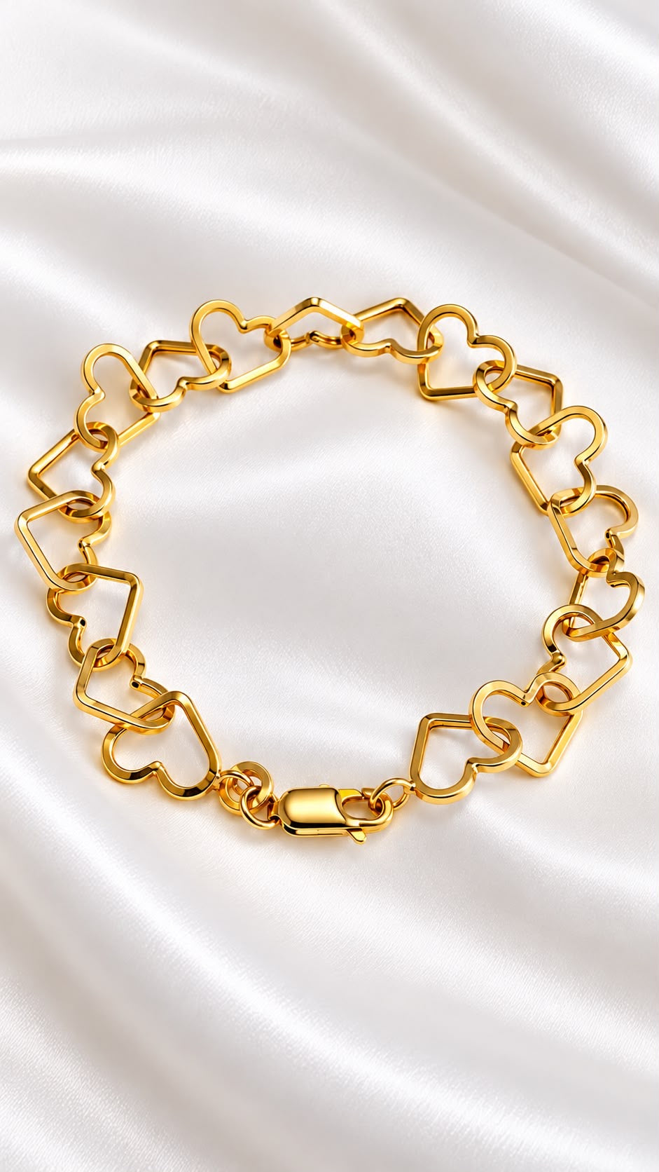 Pulsera de Corazones de 14k – 8 Pulgadas – 14k Gold Heart Bracelet