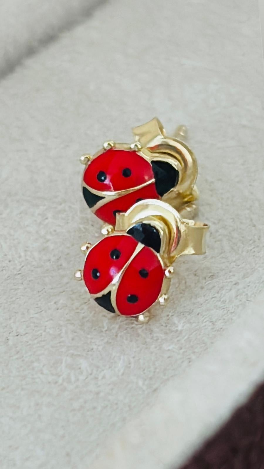 Aretes de Ladybug 14k