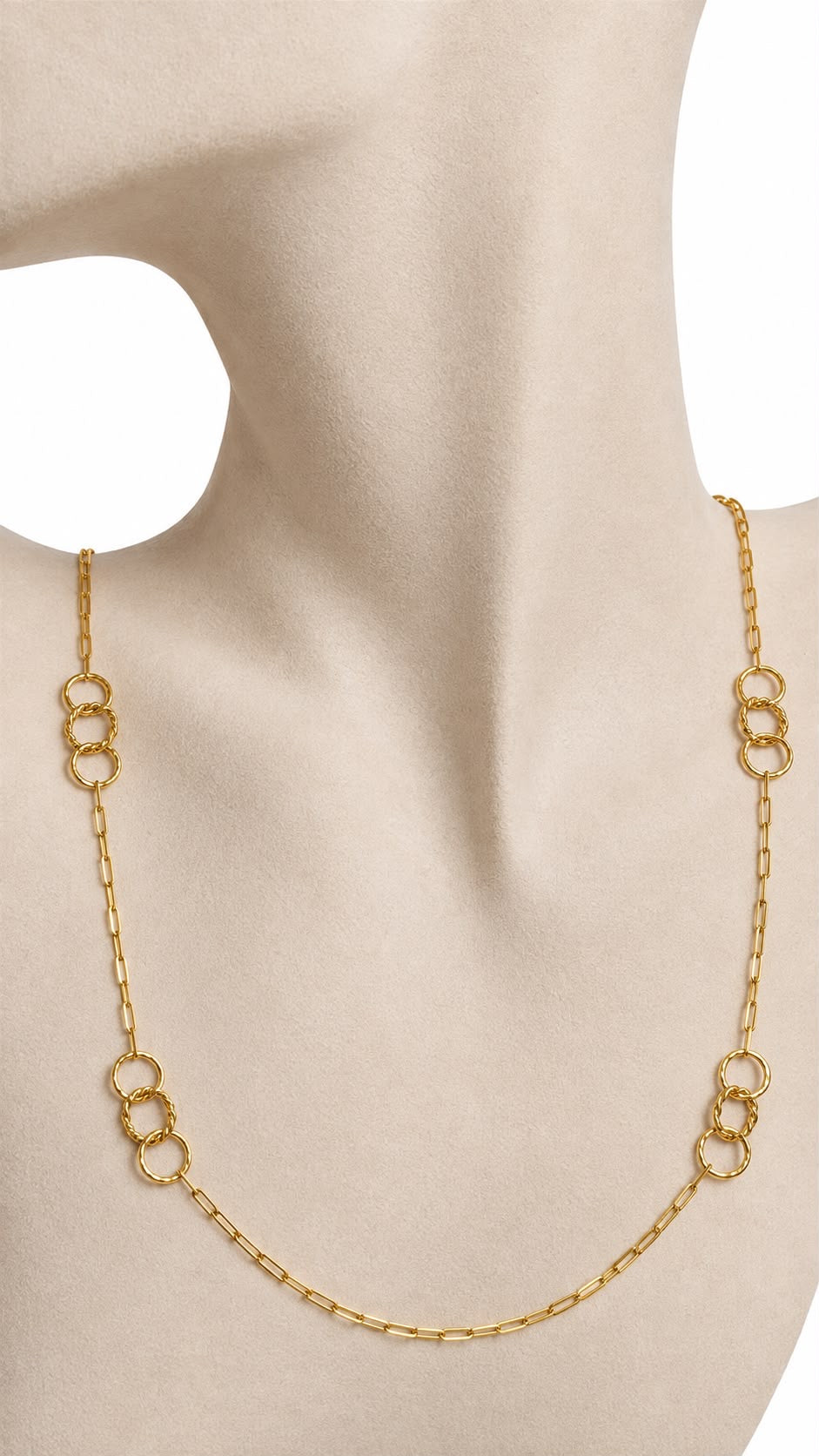 Collar Paper Clip con Aros Entrelazados de 14k – 14k Gold Paperclip Link Necklace