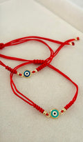 Pulsera de Hilo rojo con ojito turco 14k