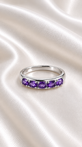 Anillo con amatista natural de plata 925