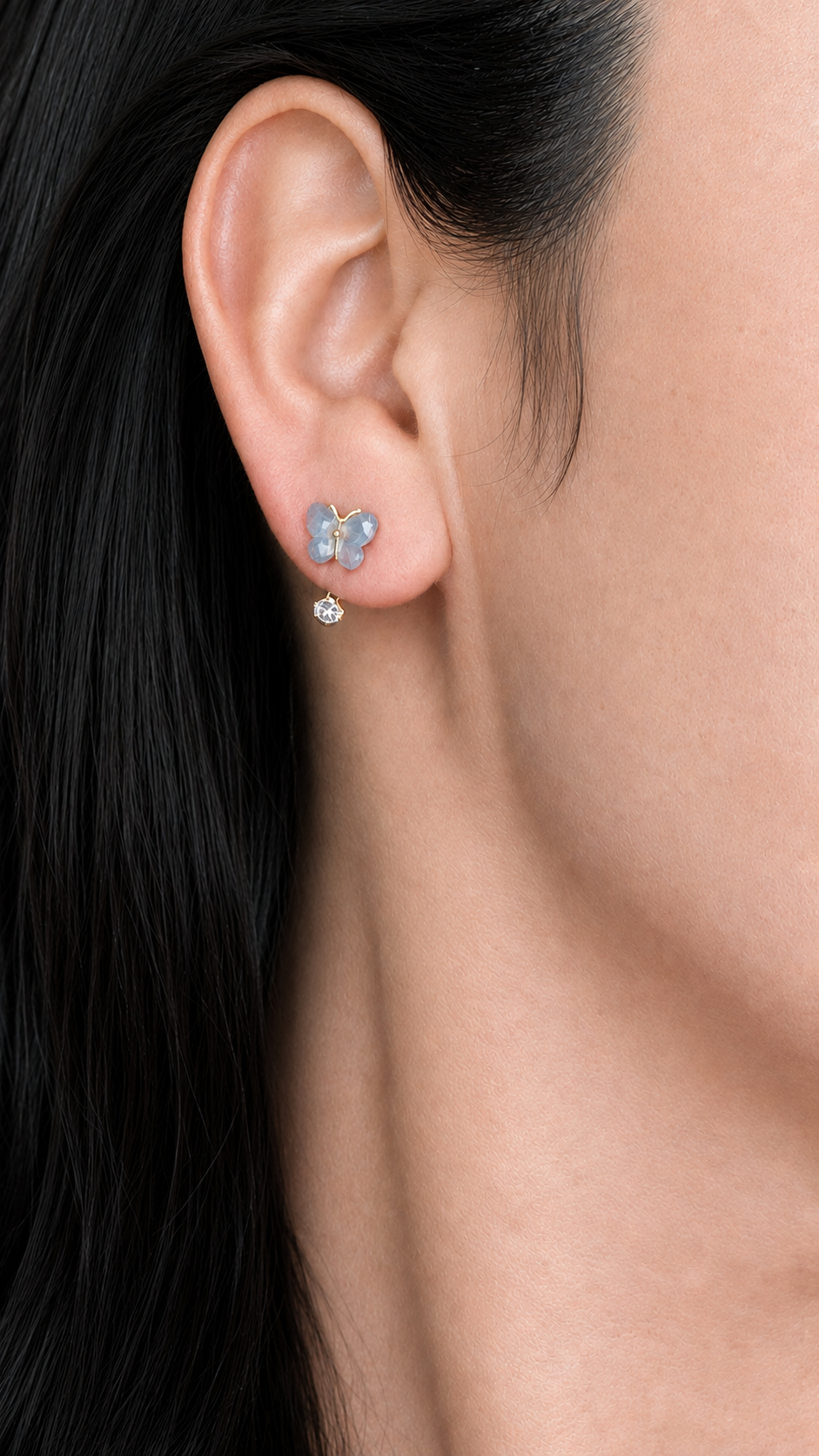 Aretes de Mariposa de 14k – 14k Gold Butterfly Earrings (foto 2)