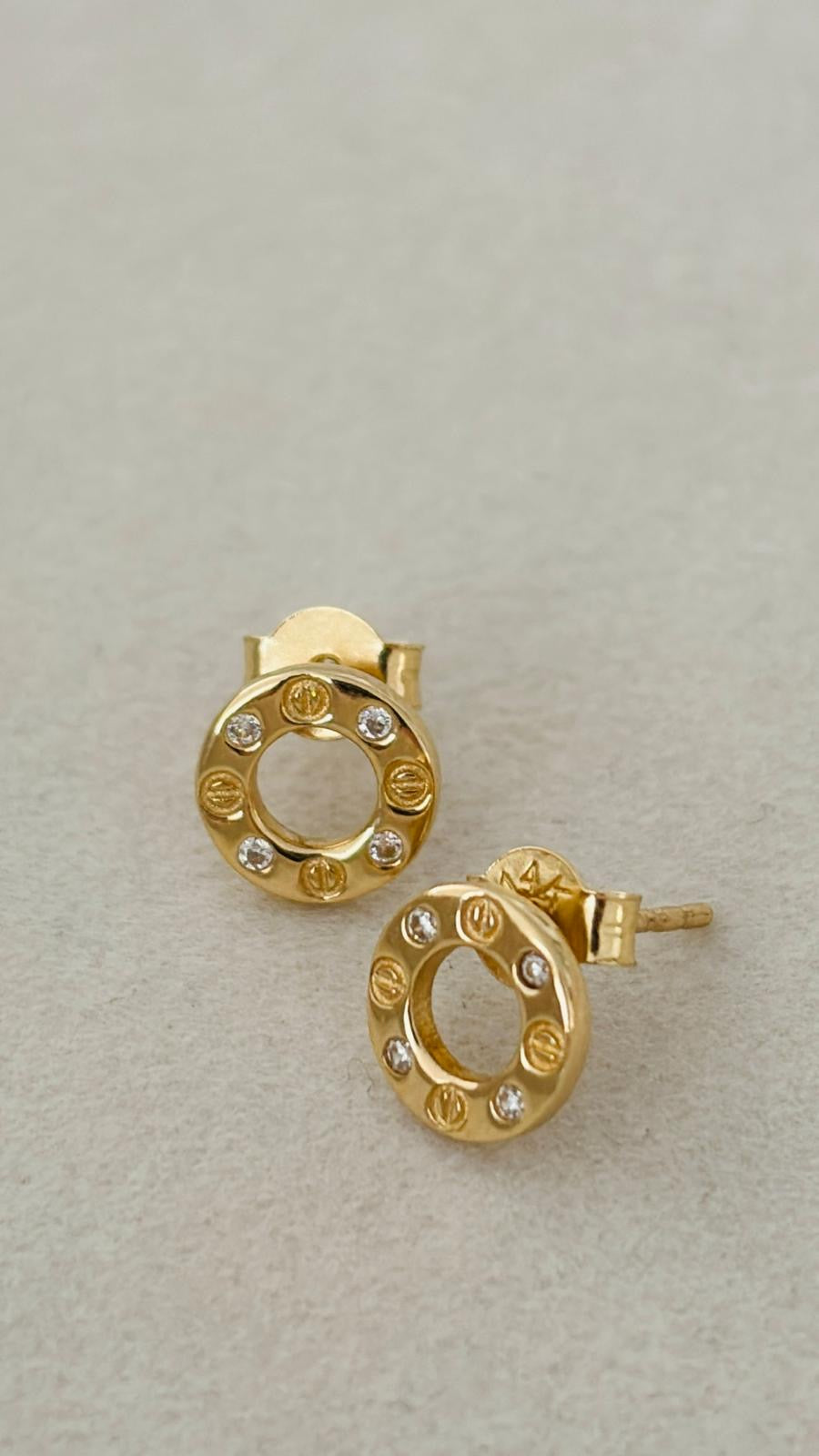 Aretes Carti 14k