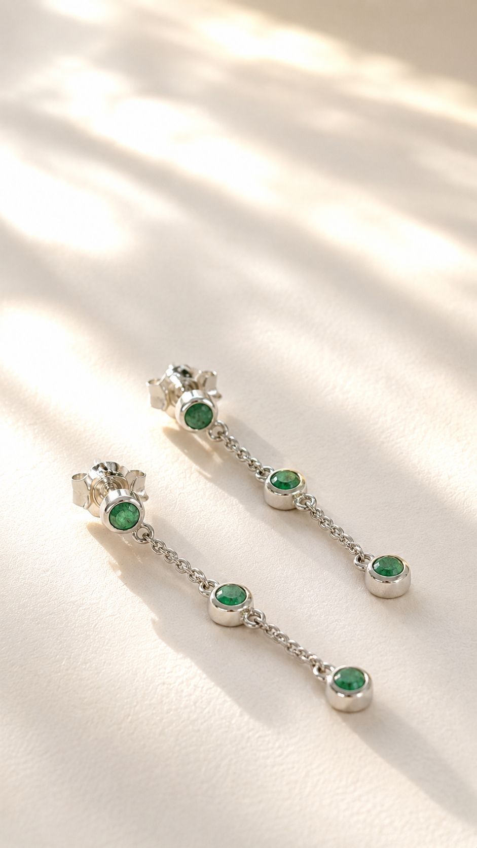 Aretes de plata con Esmeralda