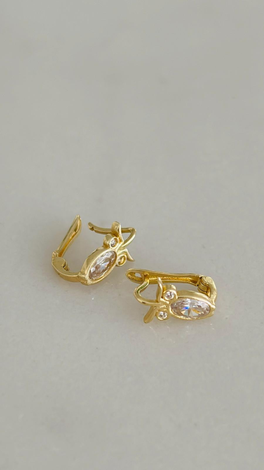 Aretes solido búho 10k