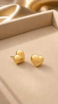 Aretes de corazón inflado 14k
