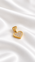 Dije de Corazón Pequeño con Circonias de 10k – 10k Gold Small Heart Pendant with CZ