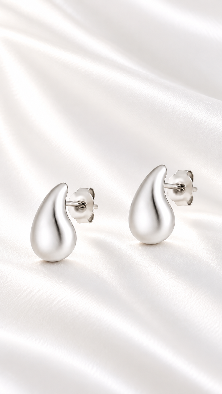 Aretes Gota Medianos de Plata 925 – 925 Sterling Silver Teardrop Earrings