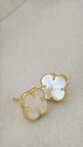 Aretes de clover blanco 10k