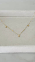 Cadena colgantes y balines 14k