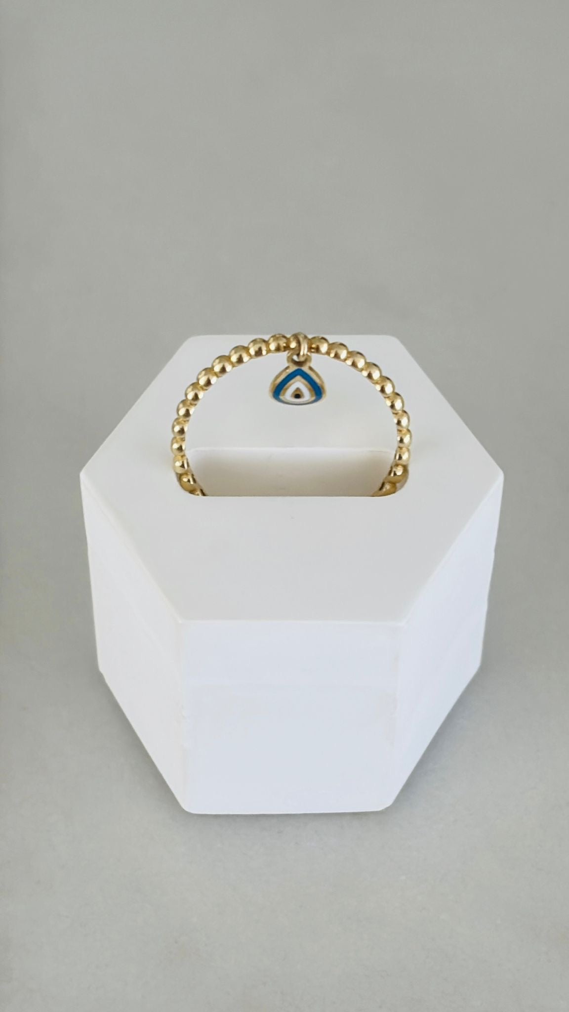 Anillo ojo turco 14k