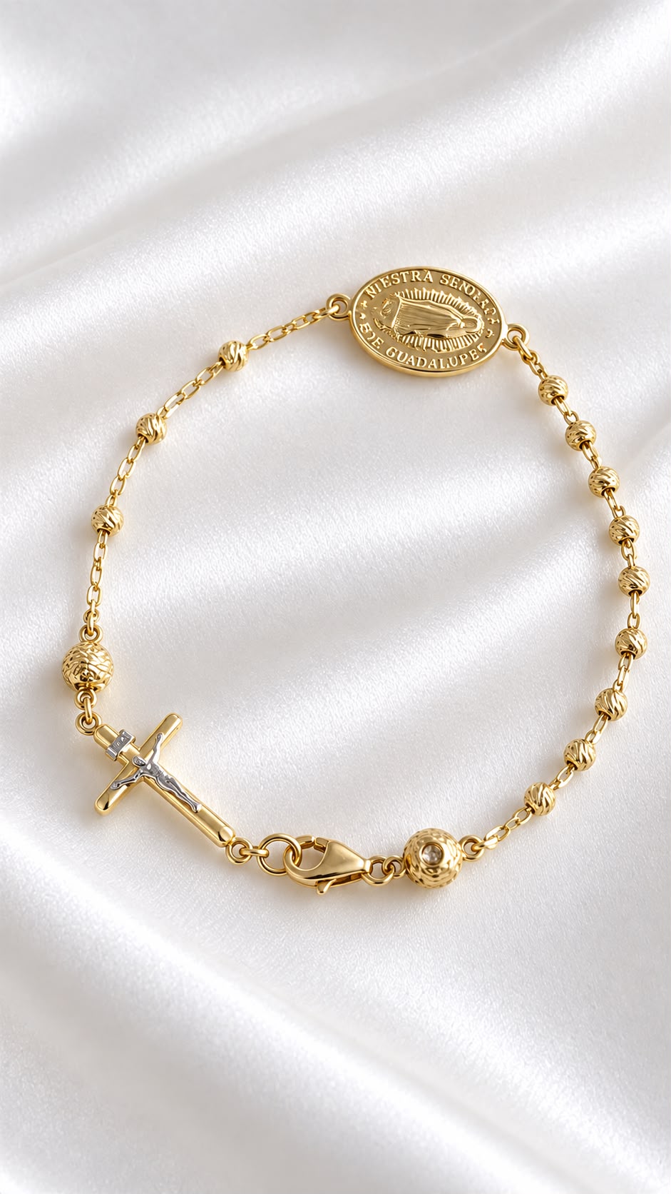 Pulsera Rosario de 10k – 10k Gold Rosary Bracelet