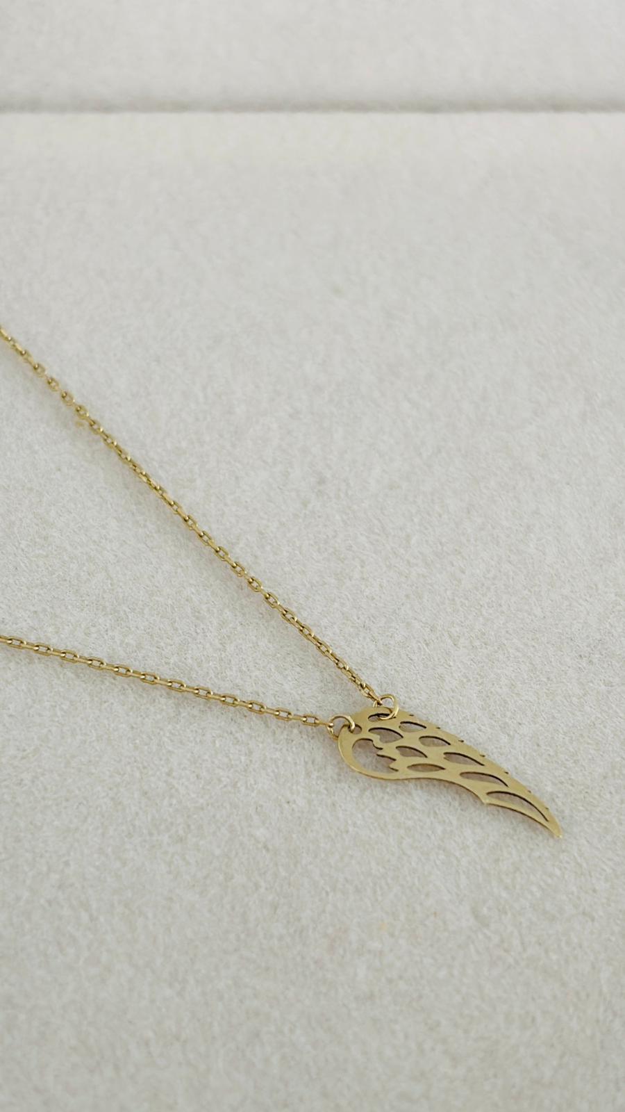 Cadena con dije de Ala de Angel de 10k