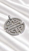 Dije Circular con Piedras de Plata 925 – 925 Sterling Silver Round Pendant