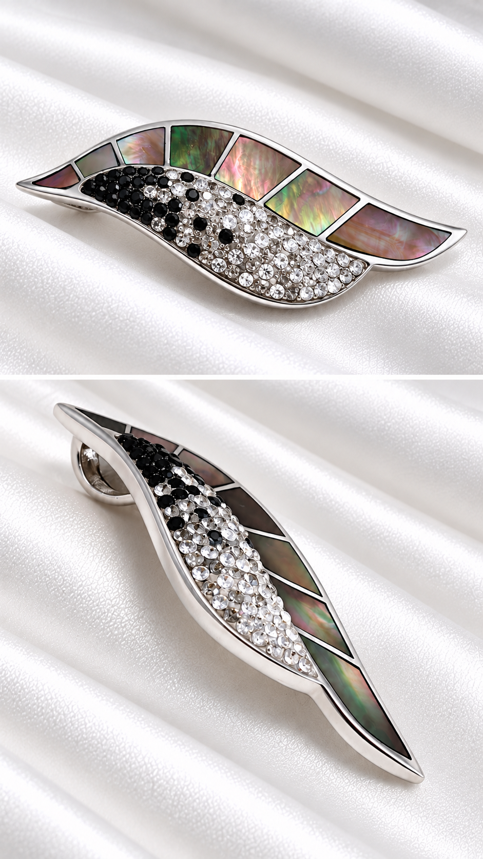 Dije de Hoja con Nácar de Plata 925 – 925 Sterling Silver Leaf Pendant