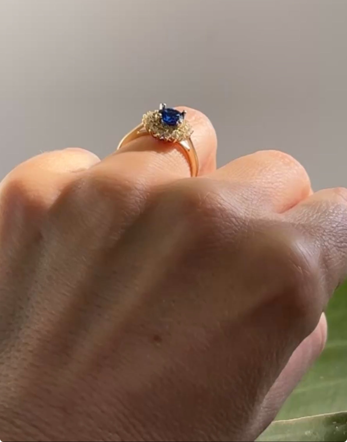Anillo piedra azul