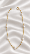 Pulsera Fina con Perlas Naturales de 14k – 14k Gold Dainty Pearl Bracelet