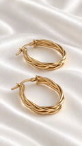 Argollas Trenzadas de 14k – 14k Gold Braided Hoop Earrings