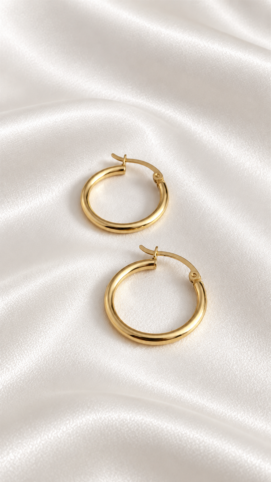 Argollas Lisas de 14k – 22 mm – 14k Gold Plain Hoop Earrings