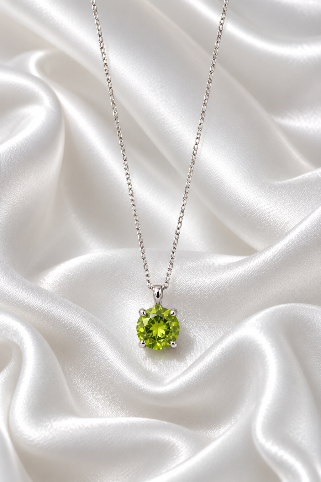 Cadena con Peridoto de Plata 925 – 925 Sterling Silver Peridot Necklace