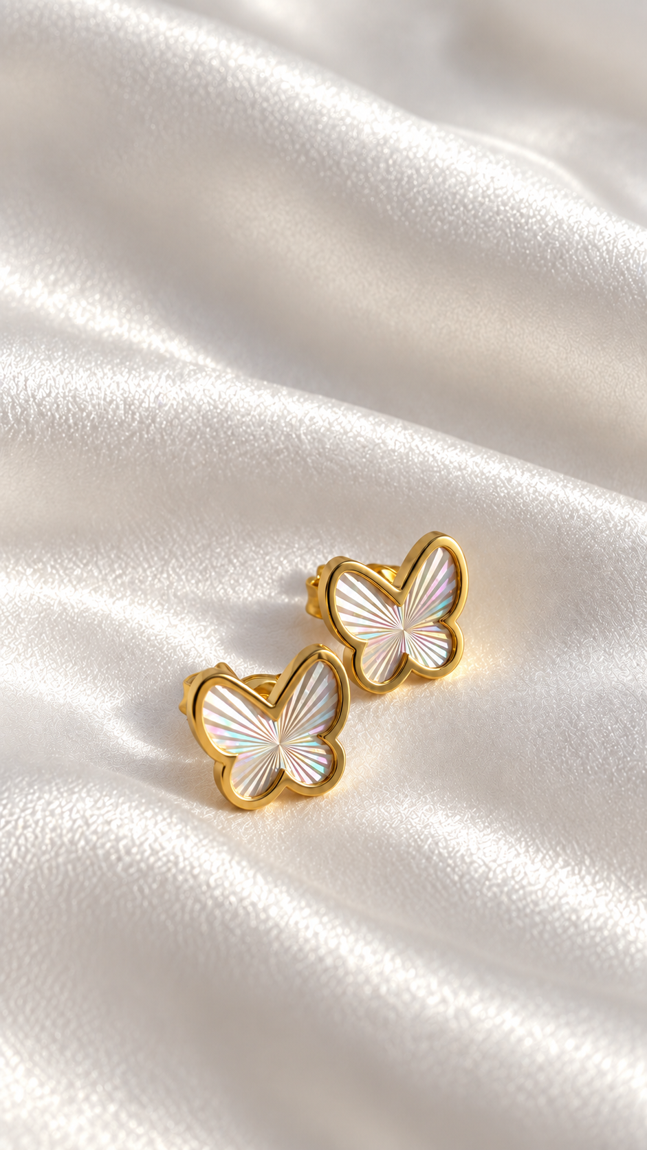 Aretes mariposa de 10k